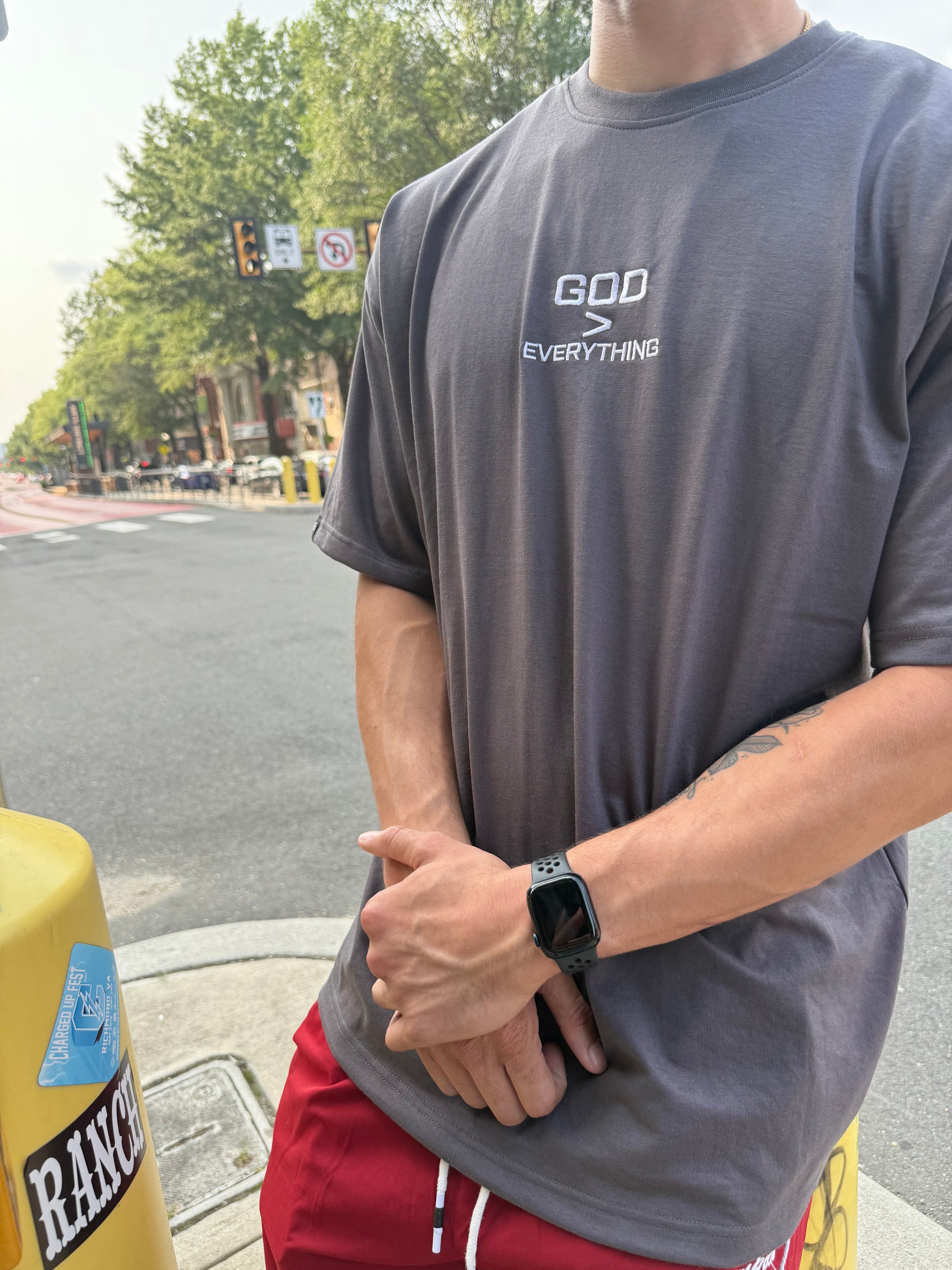 God > Everything Grey Oversized T-shirt